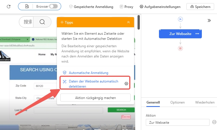 Erstellen Sie einen Scraping-Workflow für Bing-Suchergebnisse