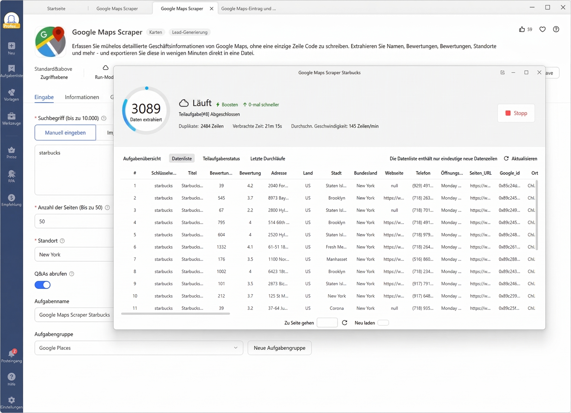 Google Maps Advanced Scraper