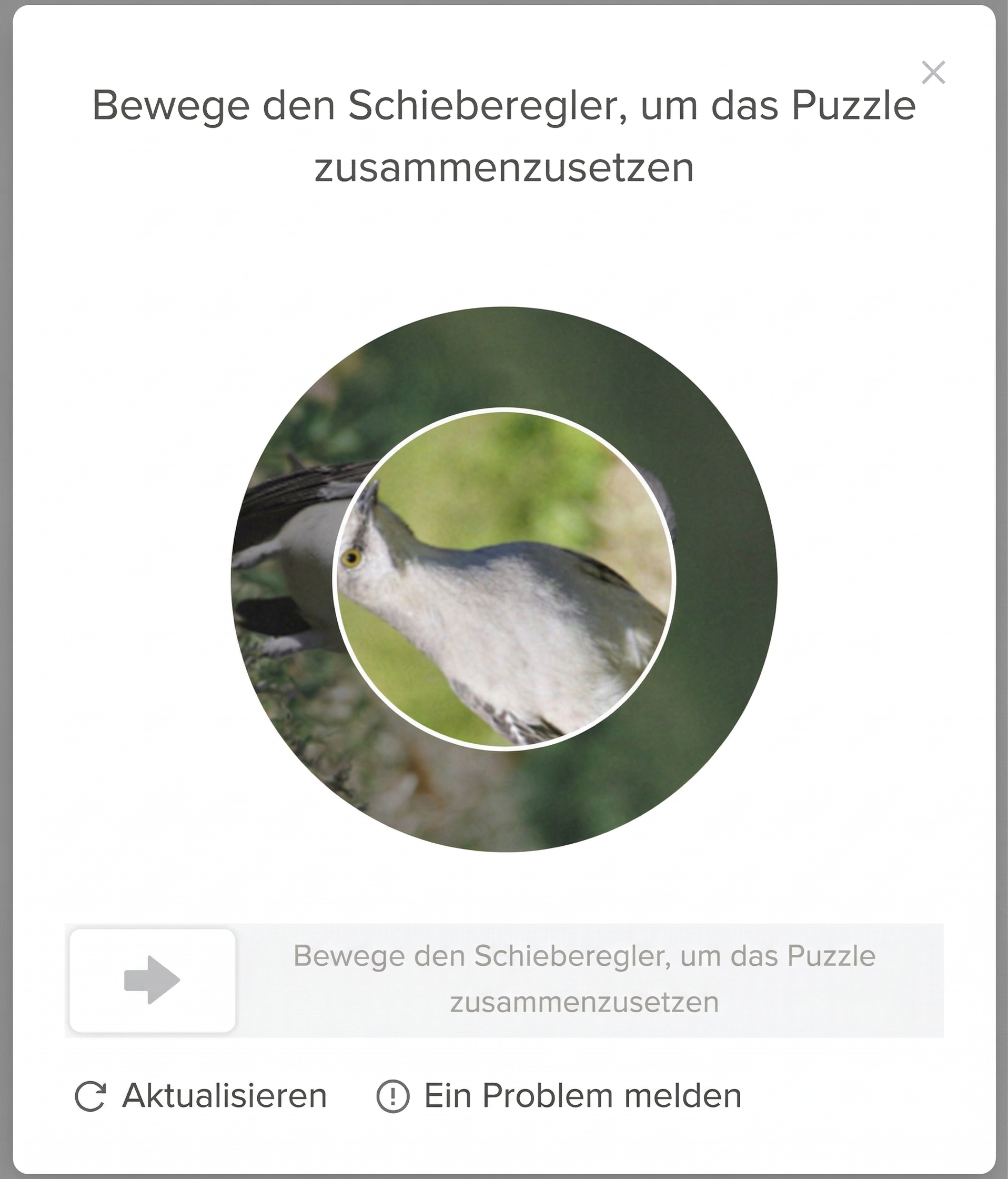 Beispiel für ein Rotate CAPTCHA