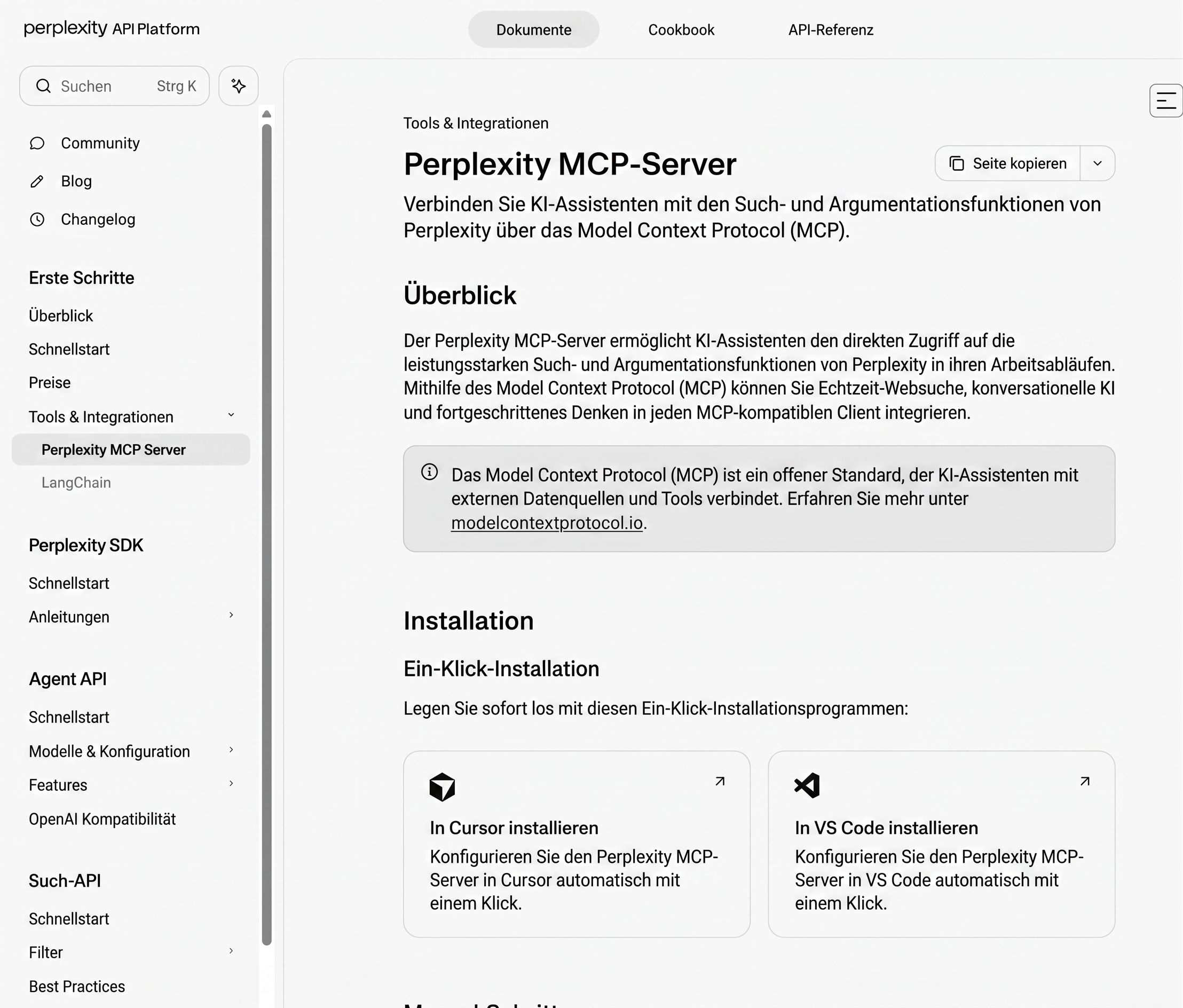 Perplexity MCP für Webrecherche