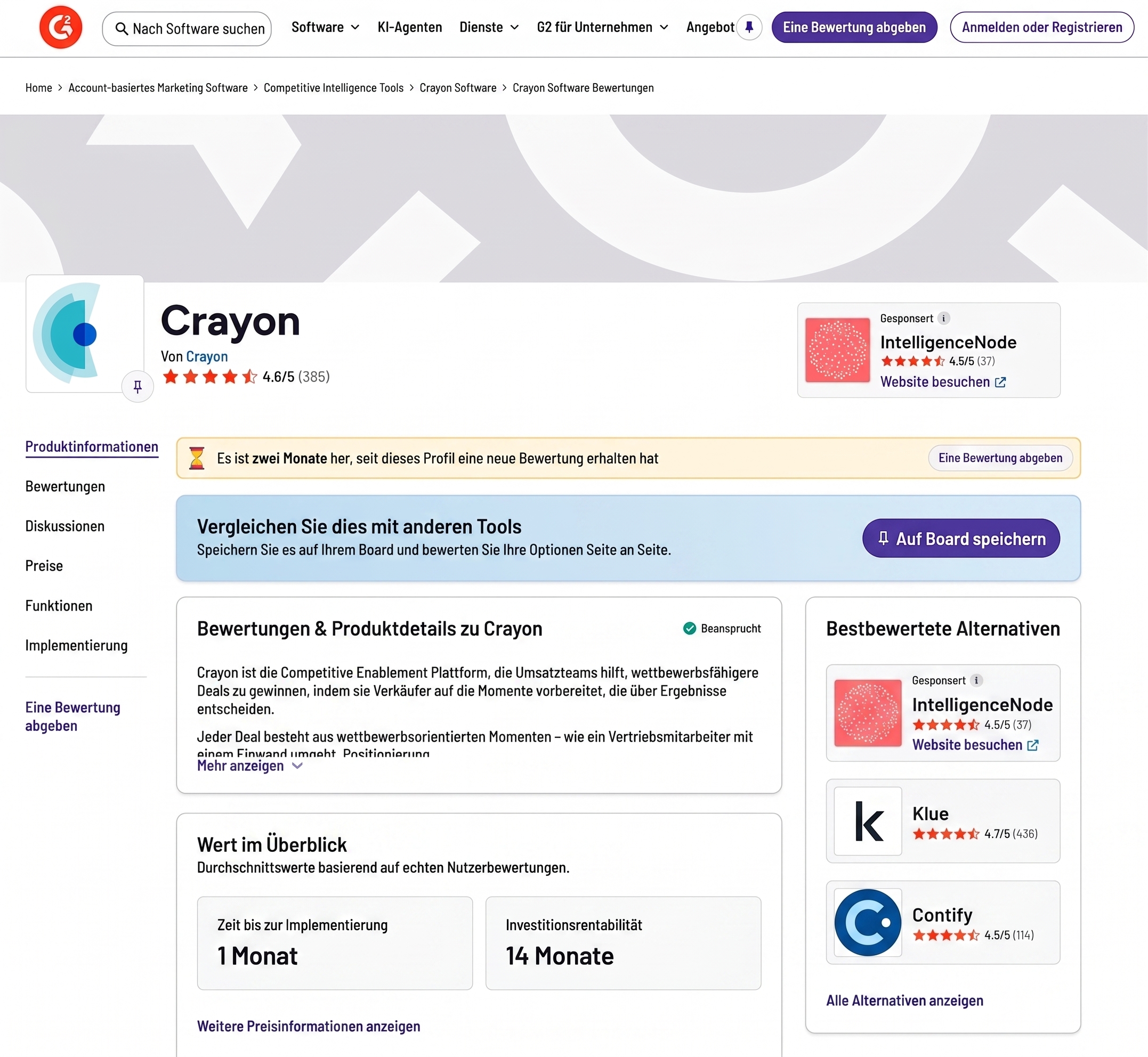 Crayon G2 Bewertung