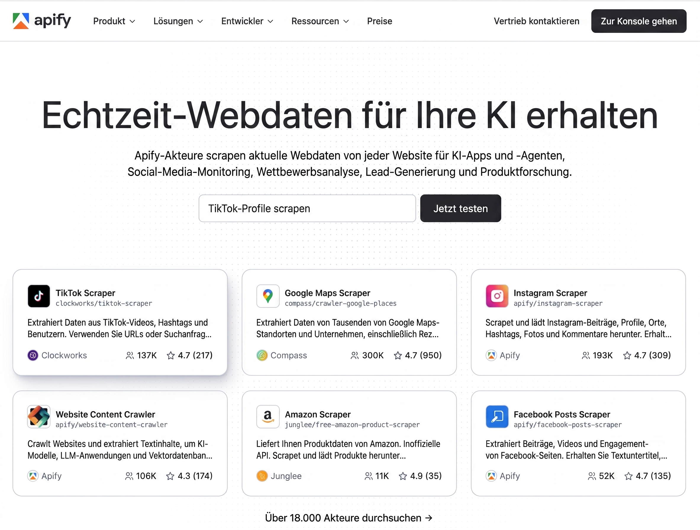 Apify Web Scraping