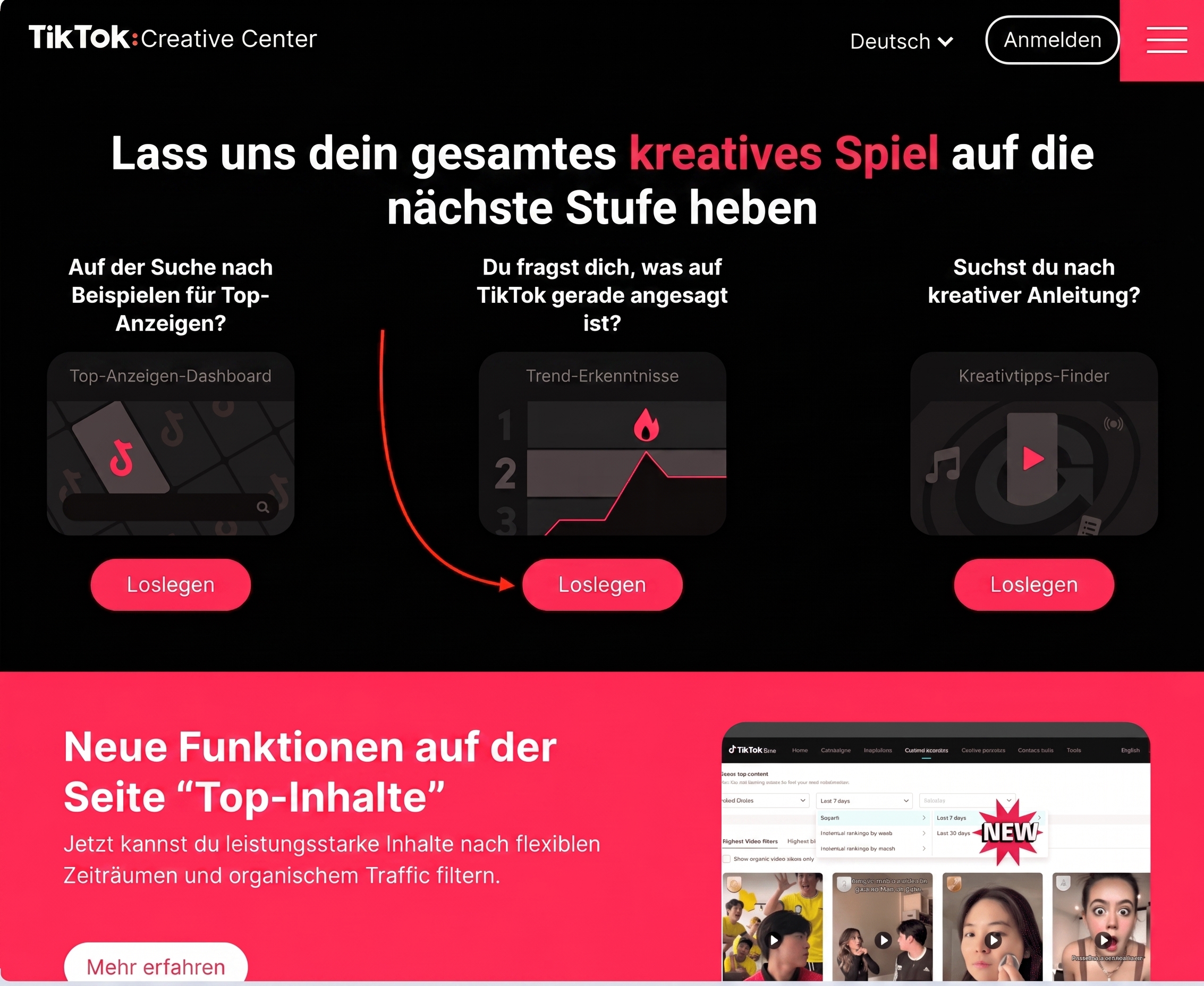 TikTok Creative Center ausprobieren