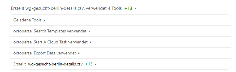 Search Templates, Cloud-Lauf starten, Daten holen: drei Schritte per MCP