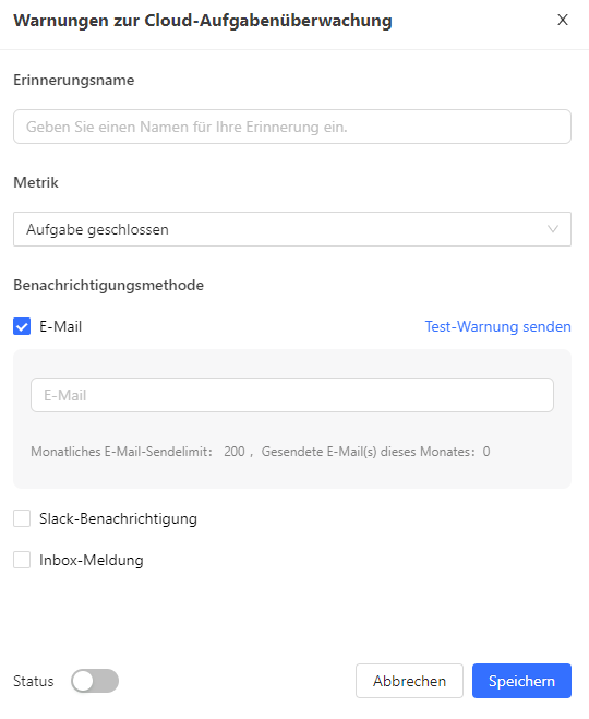 Nach jedem Cloud-Lauf kommt eine Benachrichtigung per E-Mail.
