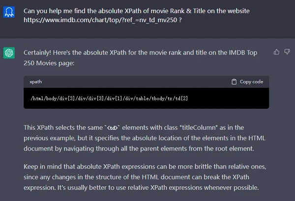 write xpath with chatgpt