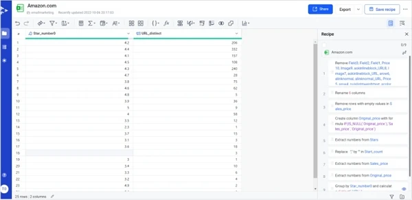 use quicktable clean data
