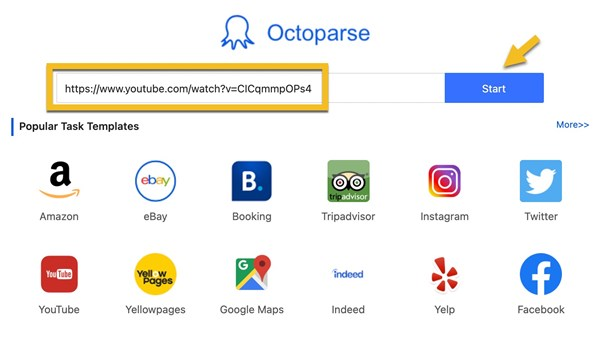 scrape youtube comments with Octoparse