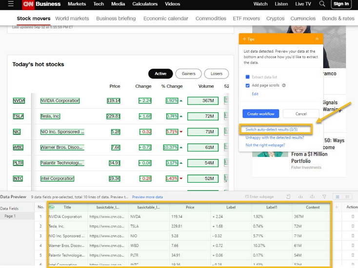 table data scraping