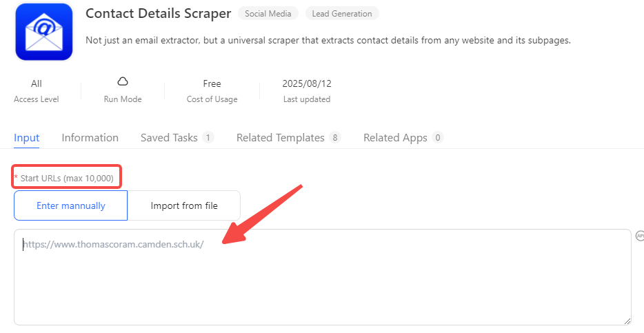 extract email with Octoparse