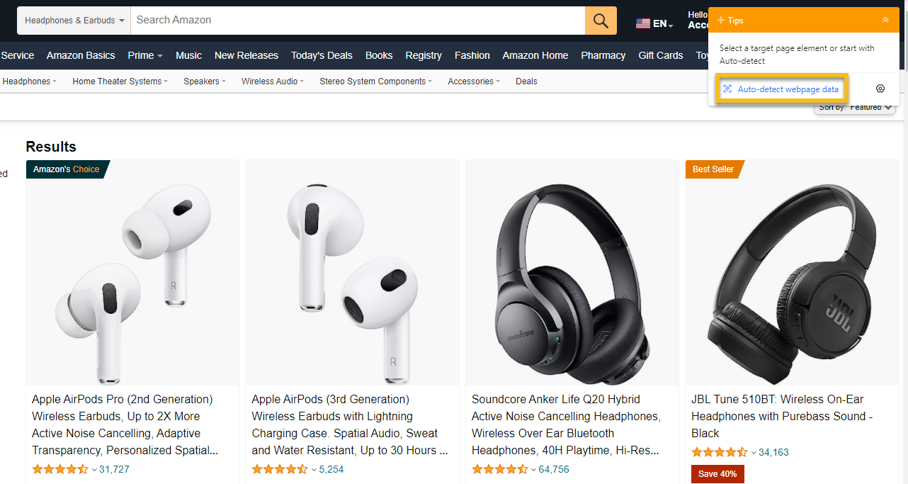 list crawling amazon product pages