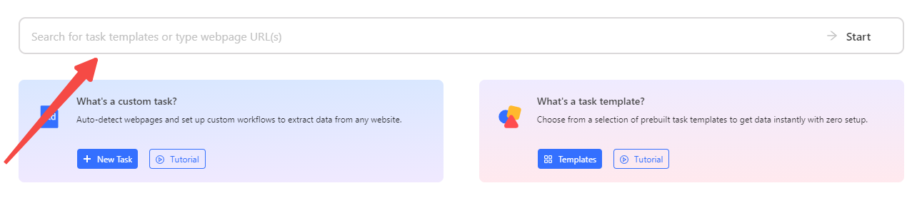 type in URL for list crawling