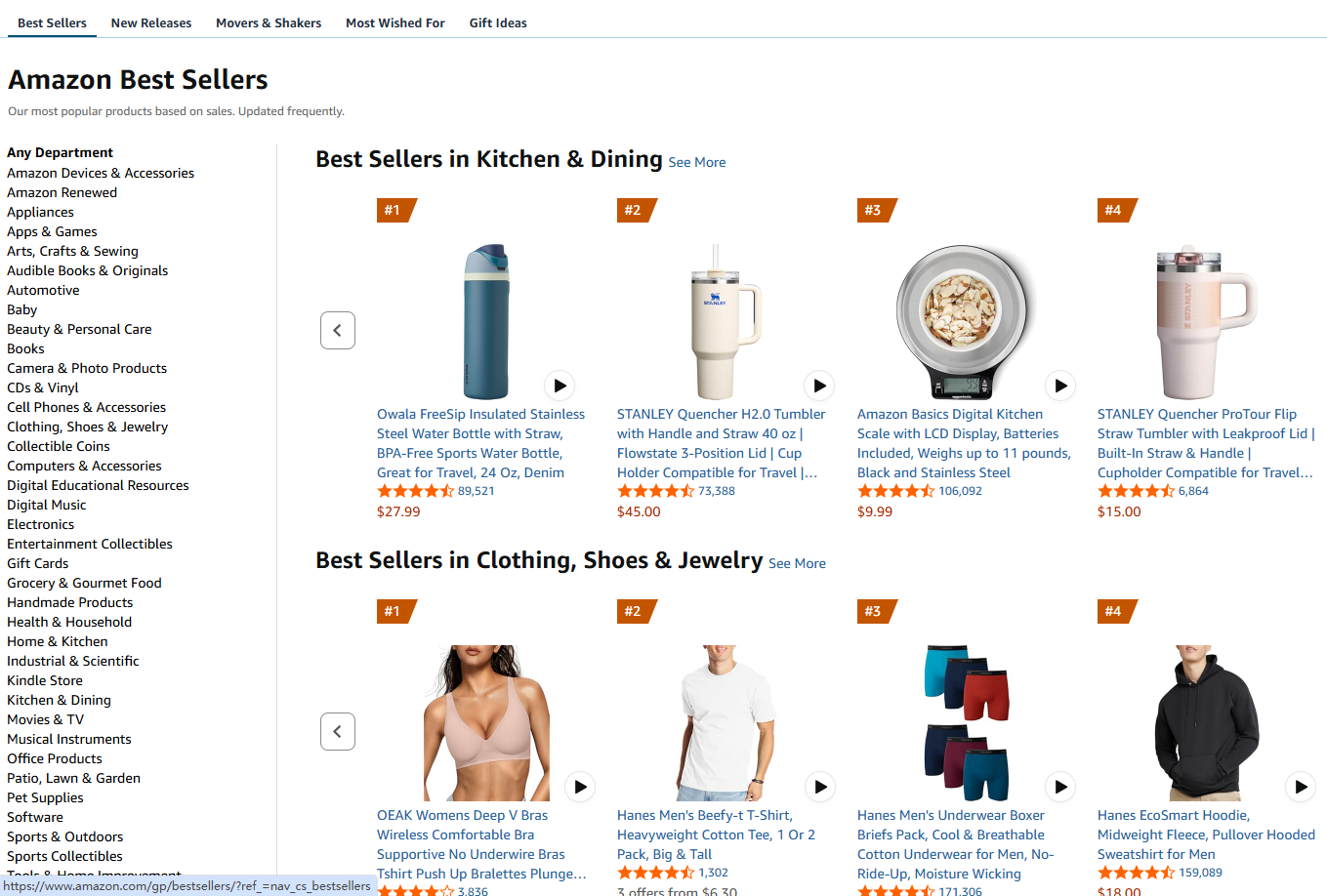 Amazon's page as dynamic web page