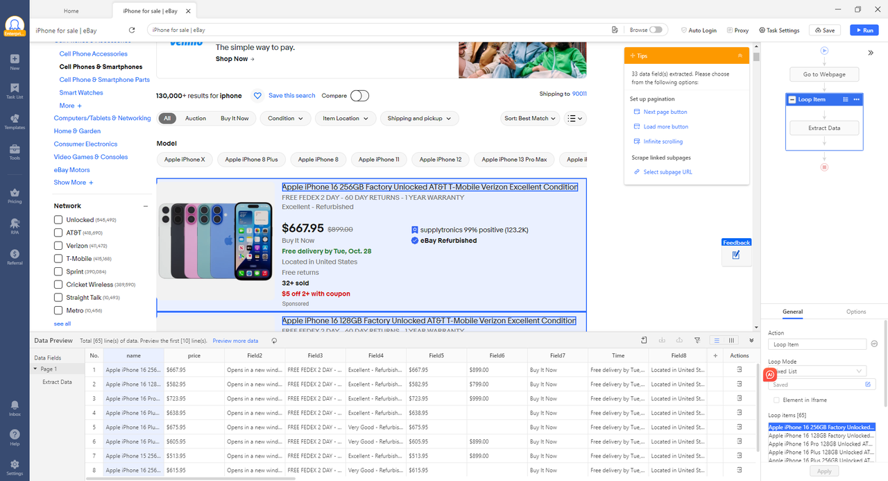 scrape data with octoparse