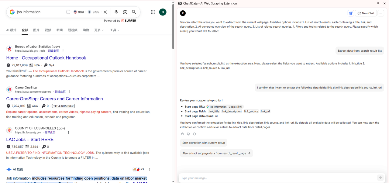 scrape data with chat4data