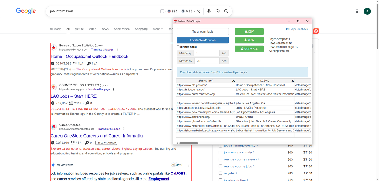 instant data scraper