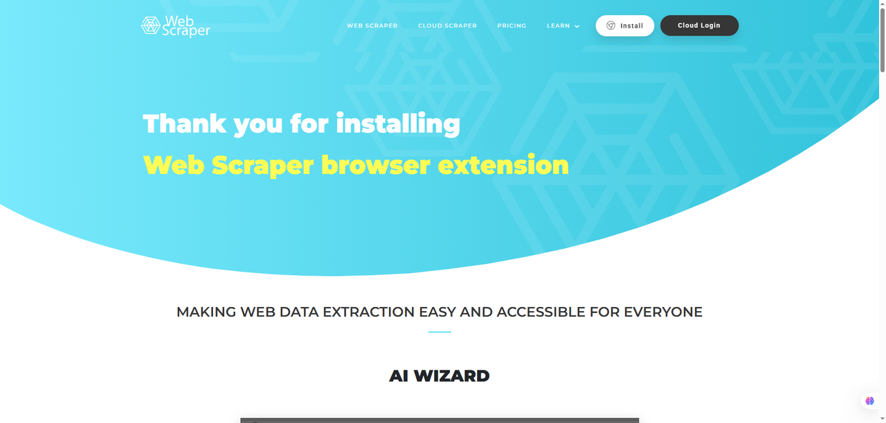 web scraper (chrome extension)