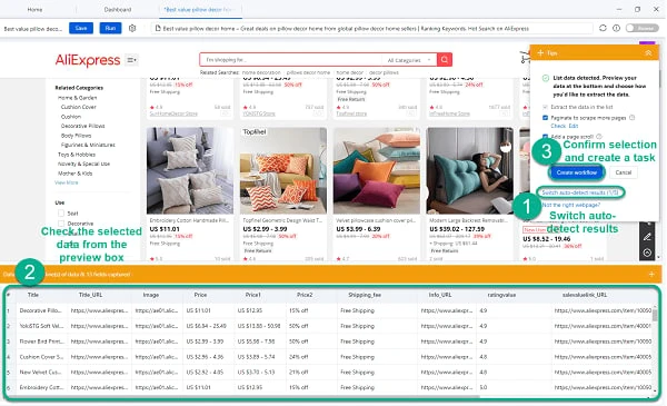 Octoparse is your best choice for price scraping.