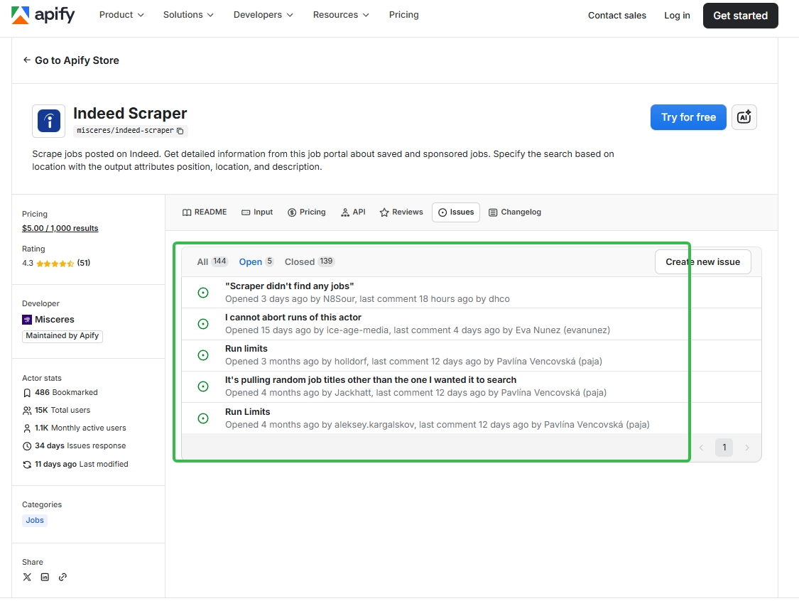 apify indeed scraper