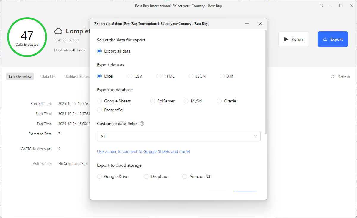 Build Your Own Amazon Price History Tracker with Octoparse: export the data into any spreadsheet