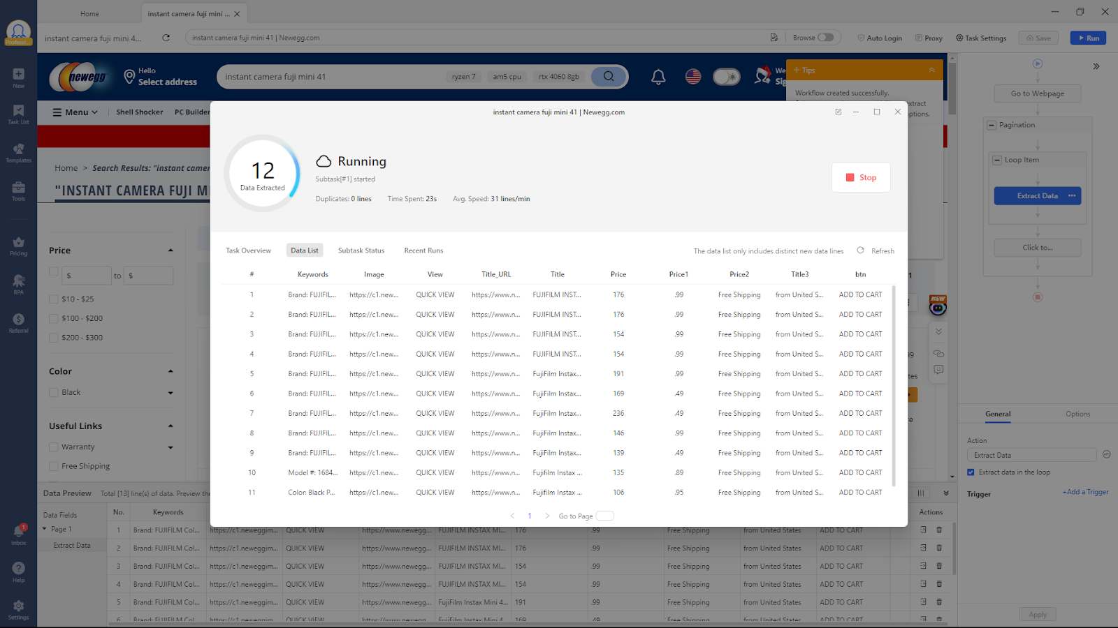 Build Your Own Amazon Price History Tracker with Octoparse downloading the price history data