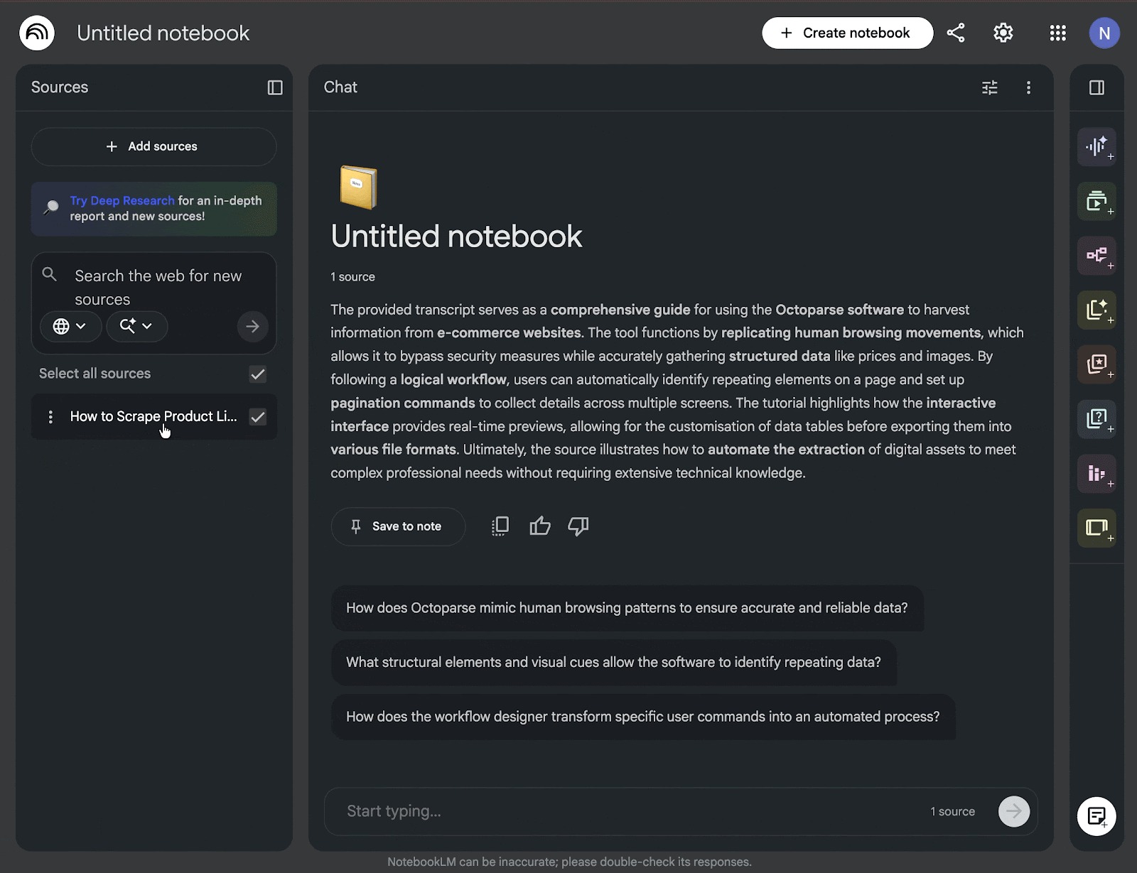 extract youtube transcripts using notebooklm and n8n