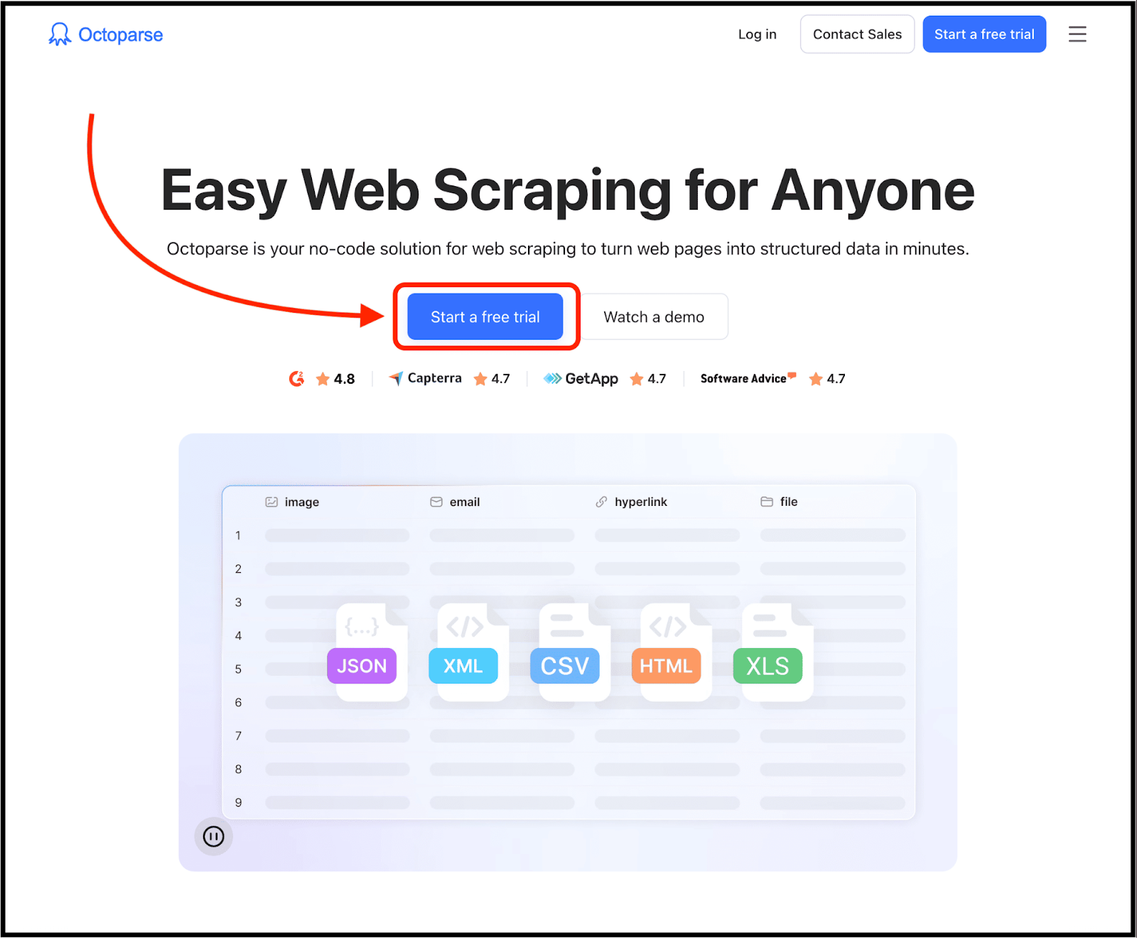 scraping with octoparse