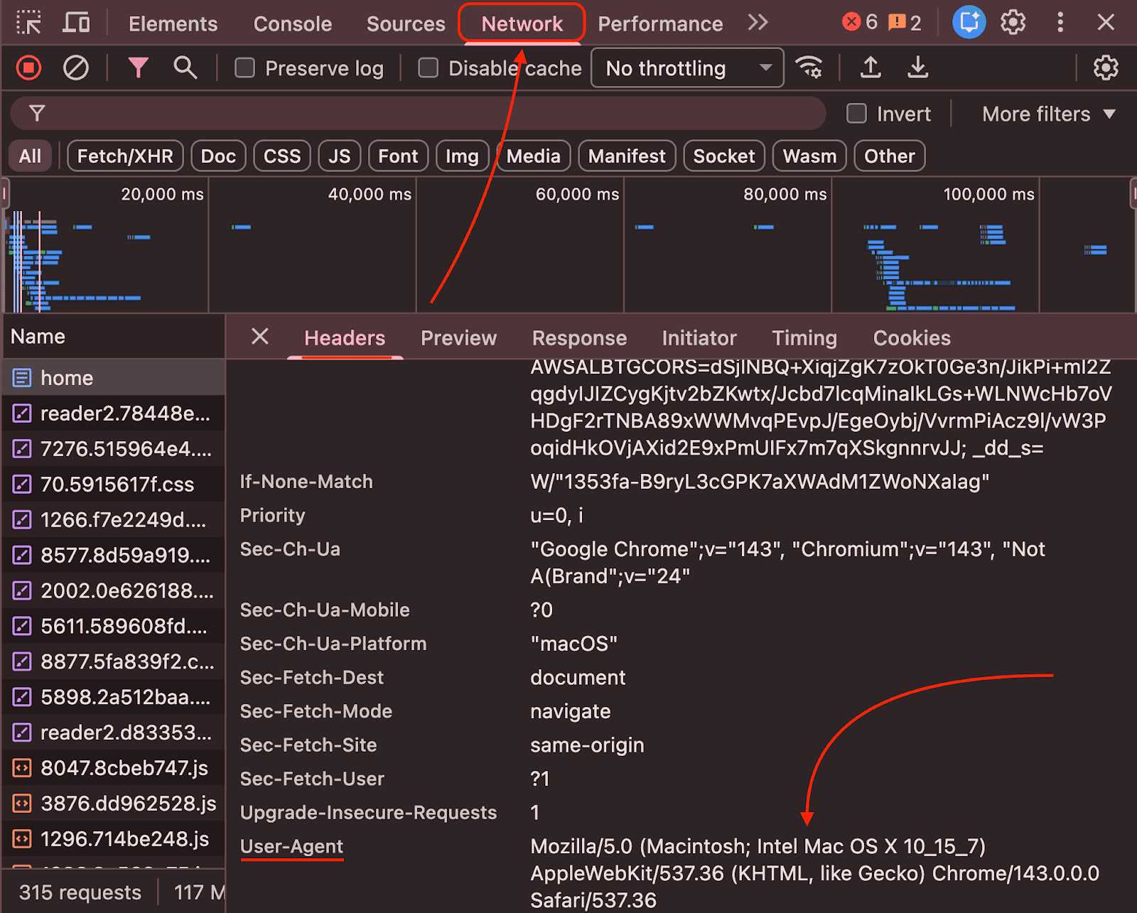 how to see the user agent in your real browser