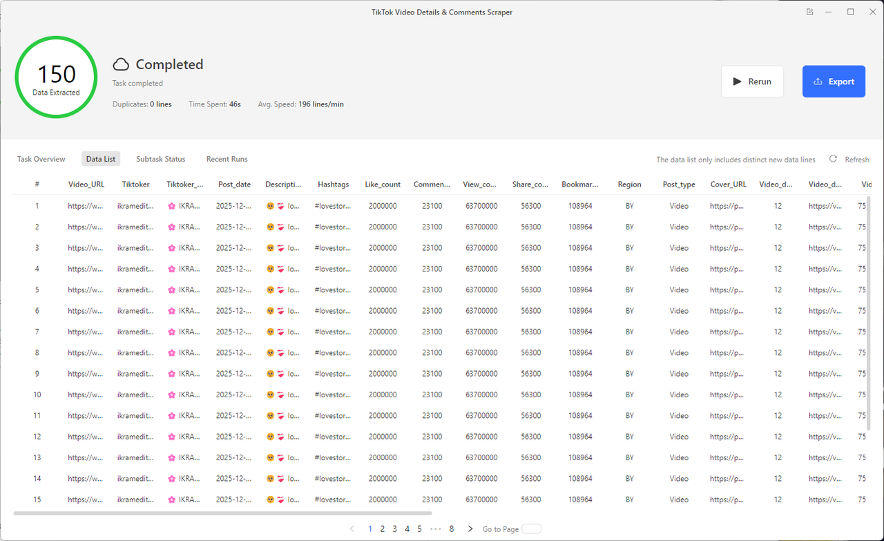 TikTok Video Details & Comments Scraper