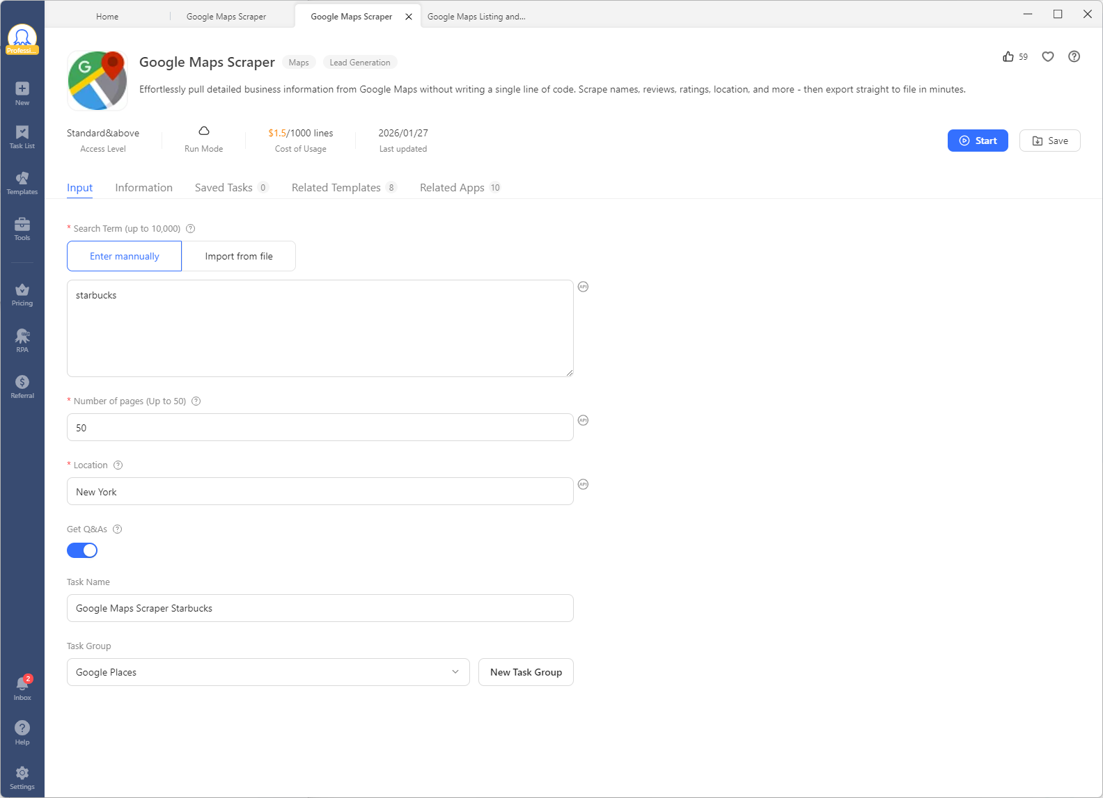 google maps advanced scraper