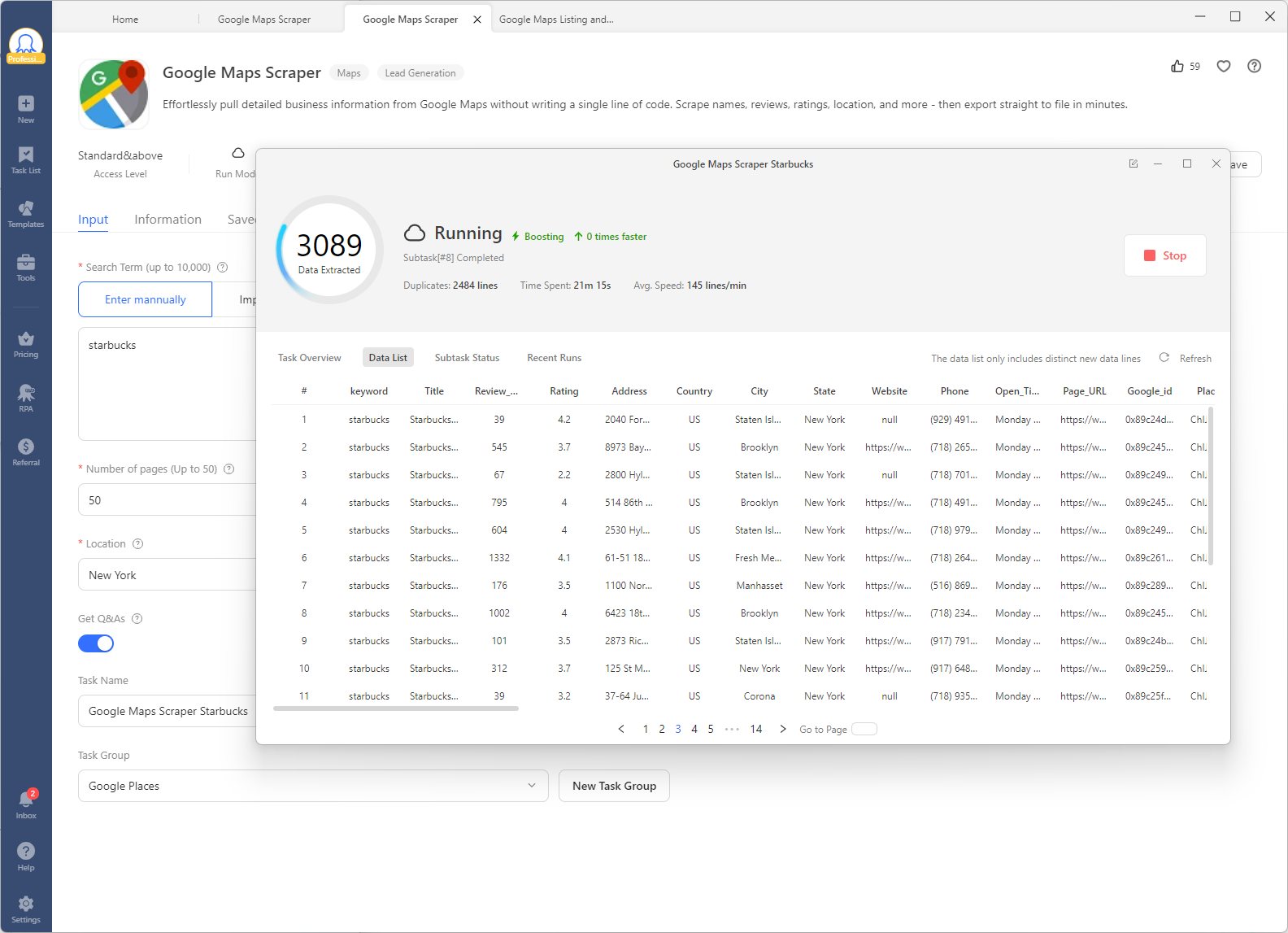 google maps advanced scraper