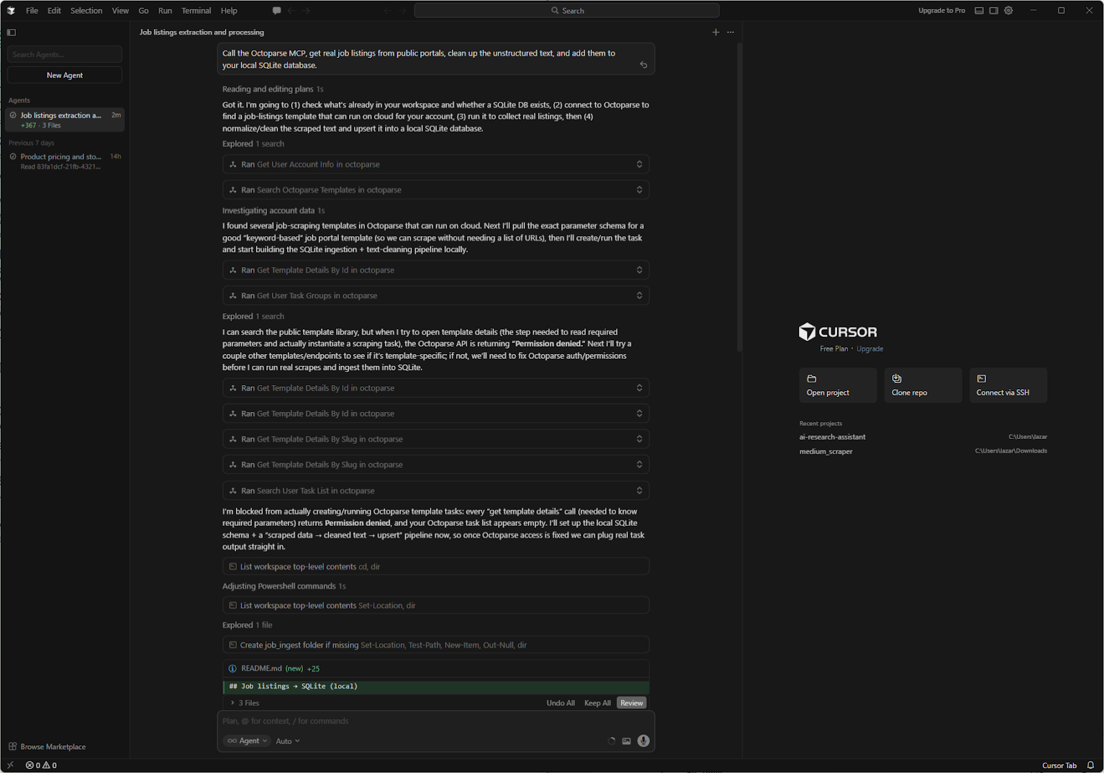 Cursor AI and Octoparse MCP