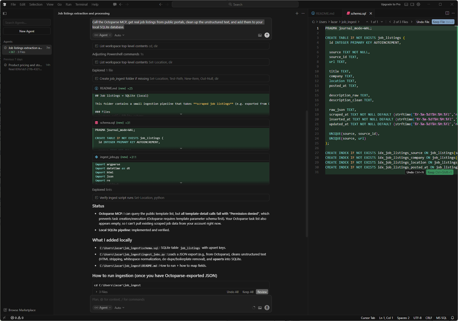 Cursor AI and Octoparse MCP