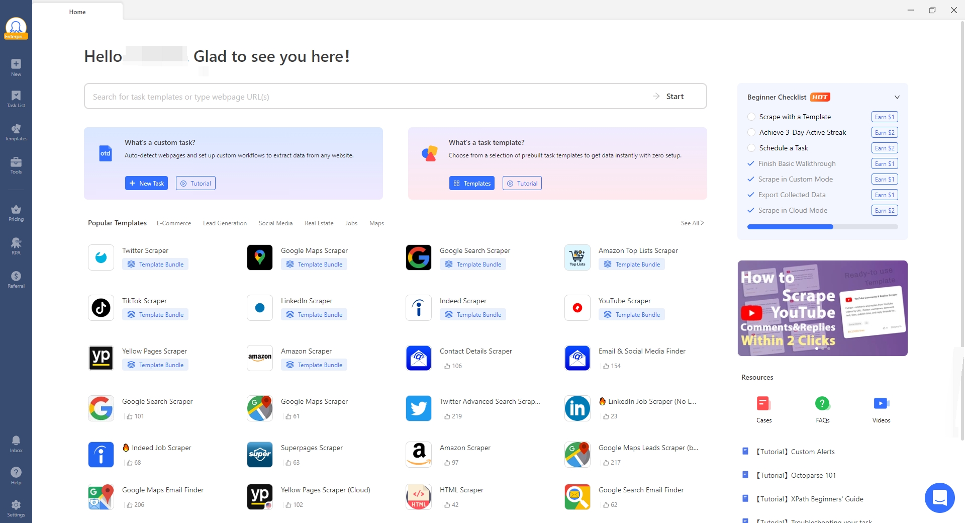 octoparse twitter template