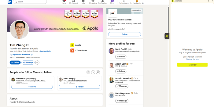 find linkedin information