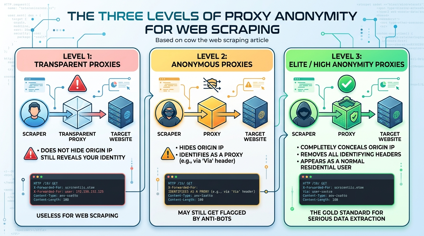 The Three Levels of Proxy Anonymity