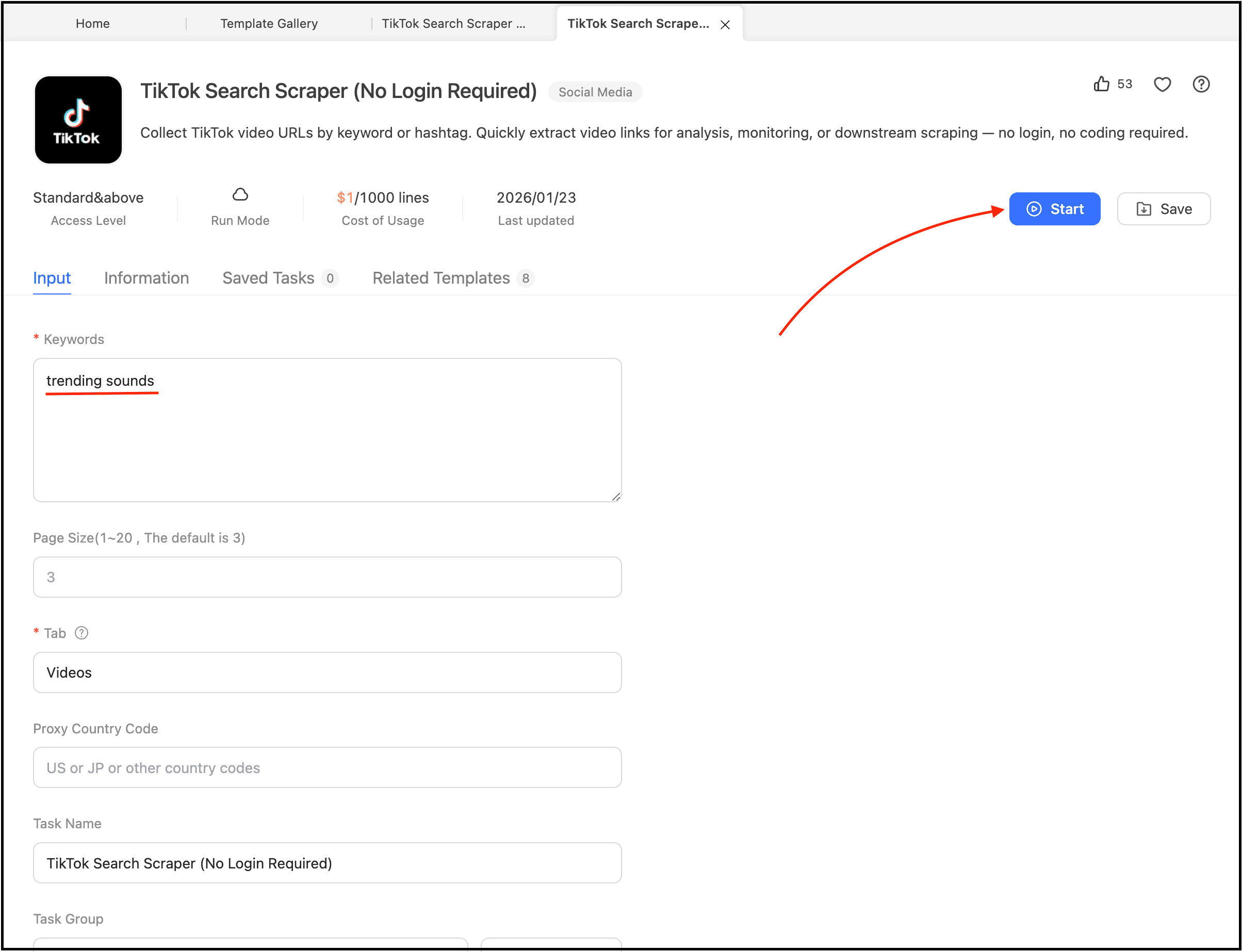 add the keywords