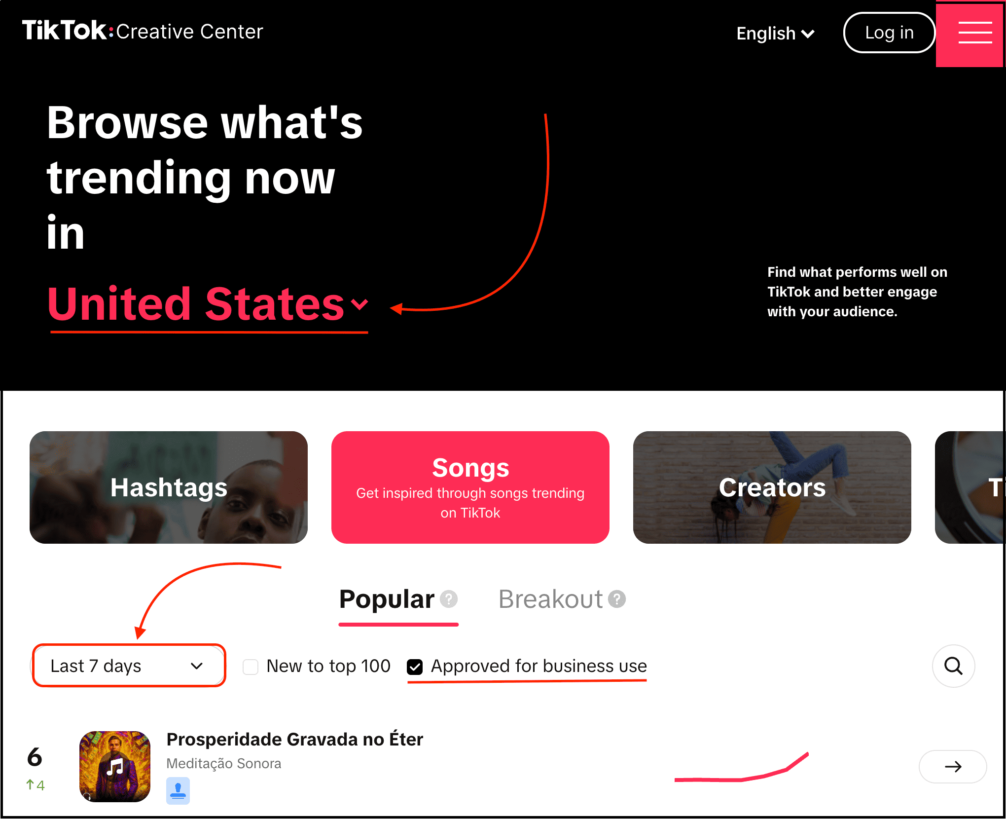 apply filters in the trending page