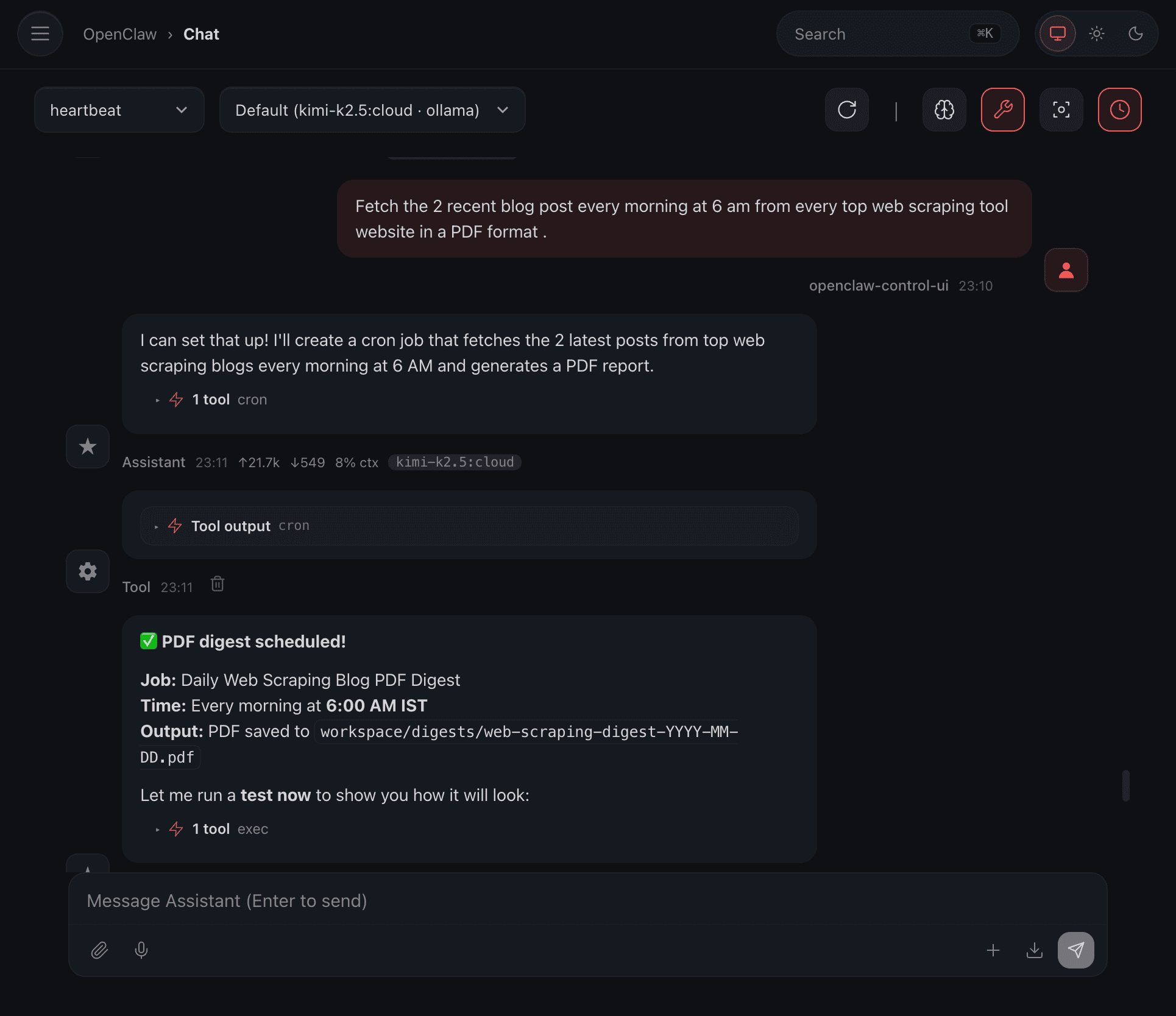 schedule the automation