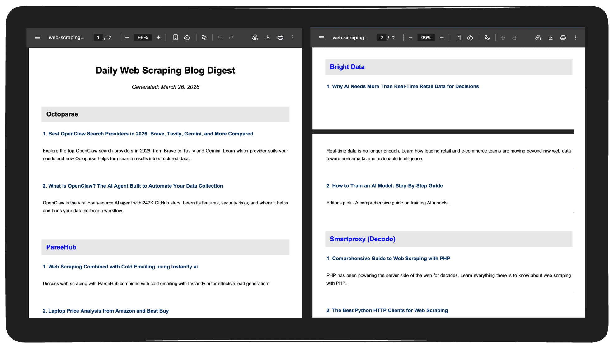 schedule automation output