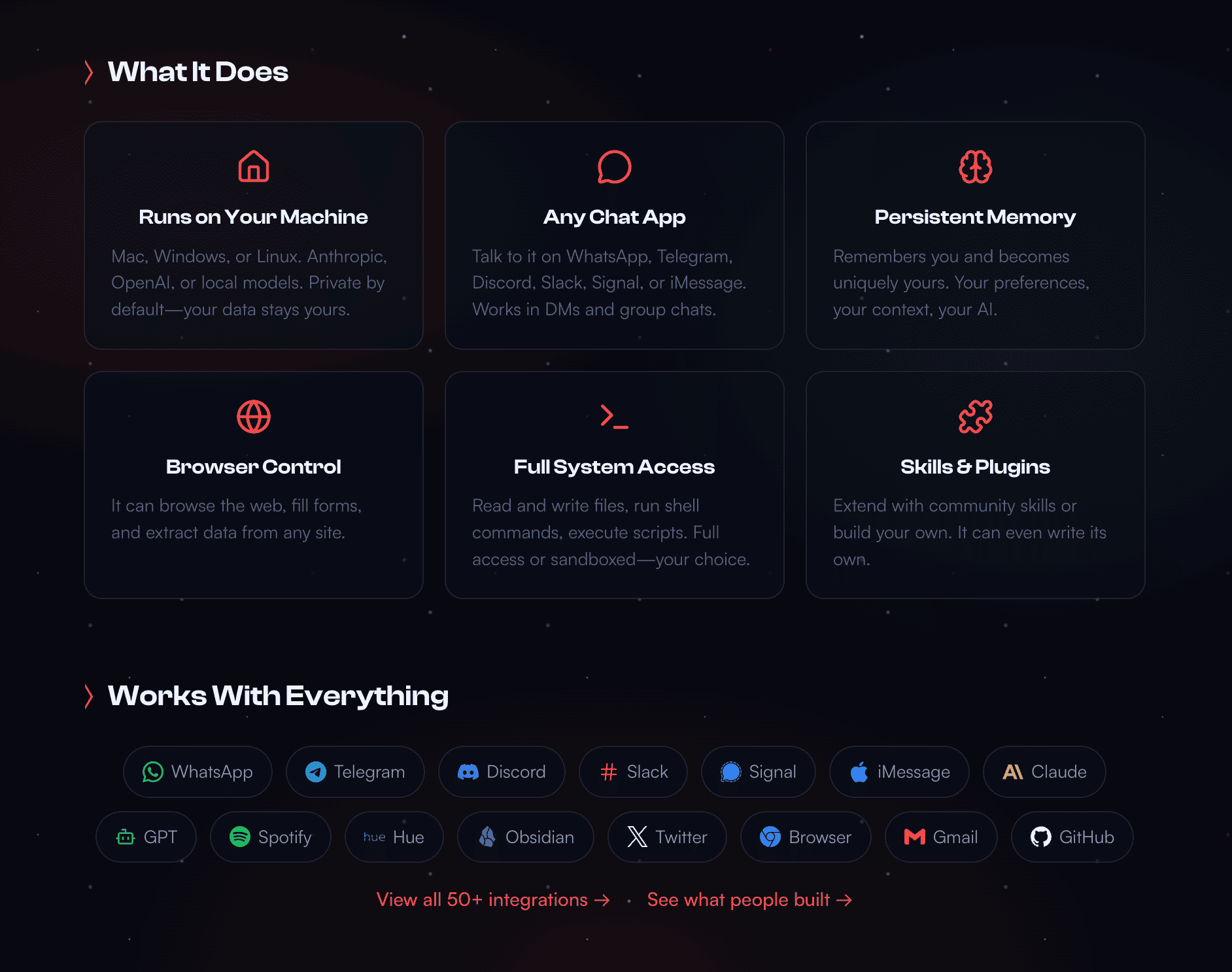 openclaw features