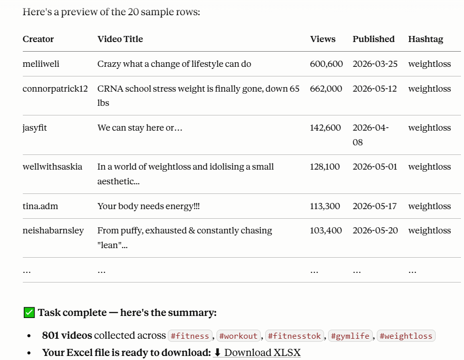 tiktok scraping with octoparse mcp