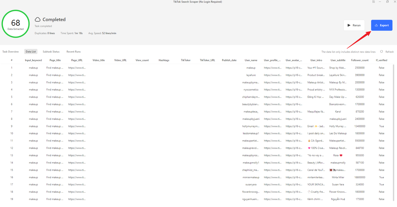 building the kol database with octoparse
