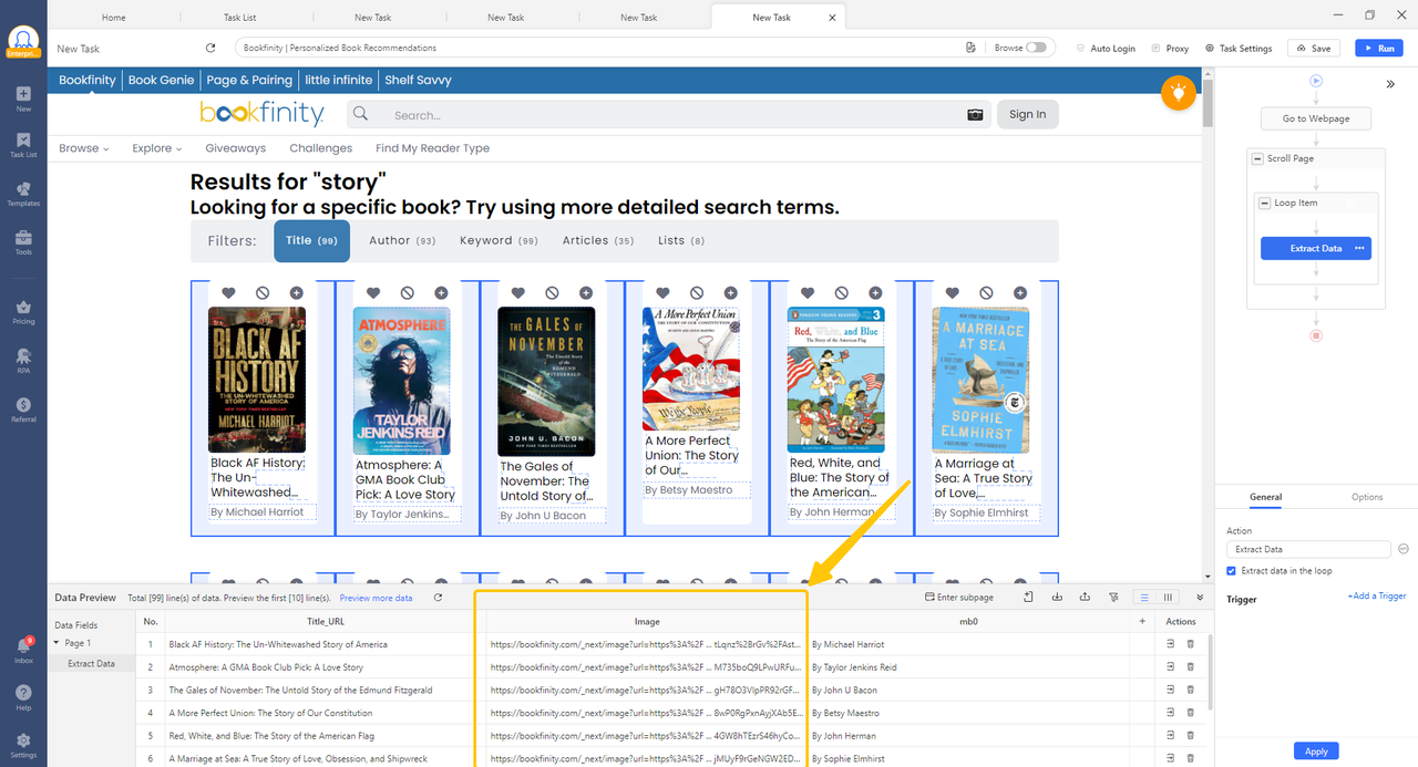 scraping images with octoparse desktop
