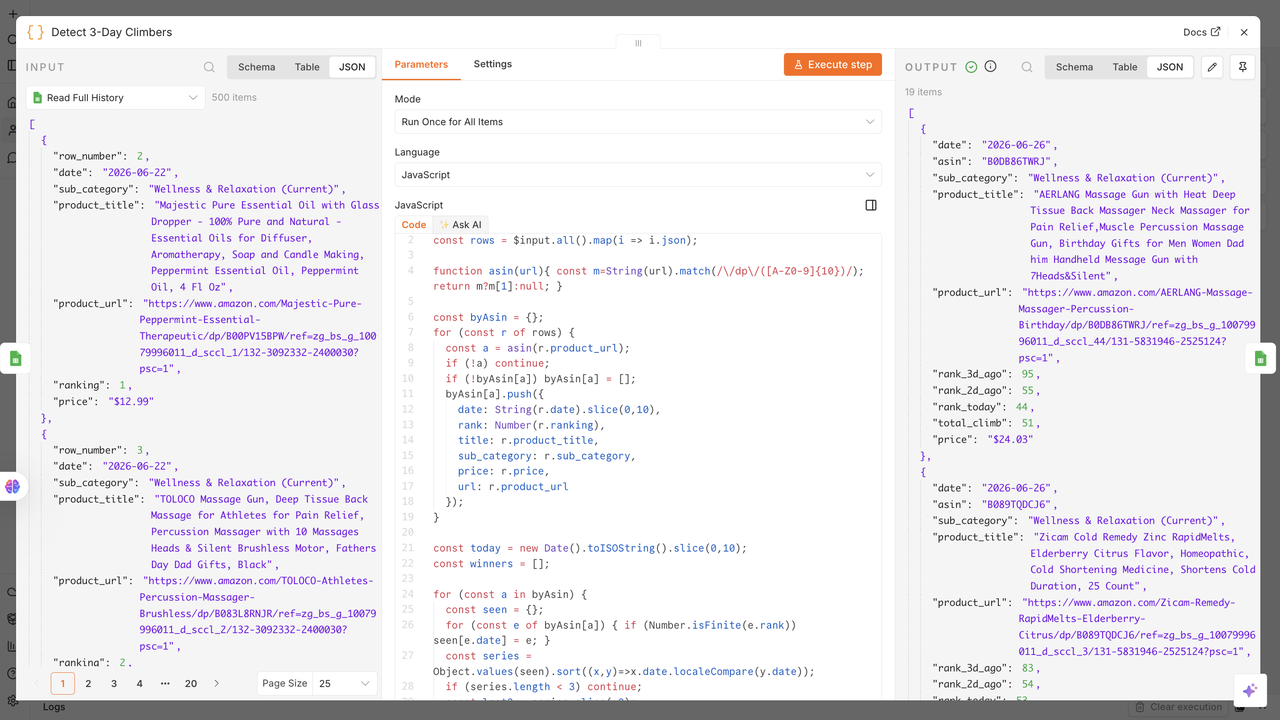 Detect 3-day climbers JSON setting