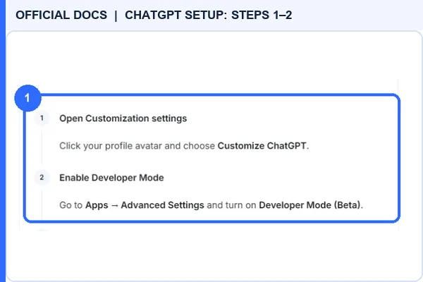 Official Octoparse documentation for ChatGPT setup steps 1 and 2