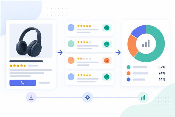 Amazon review data flowing into structured sentiment fields