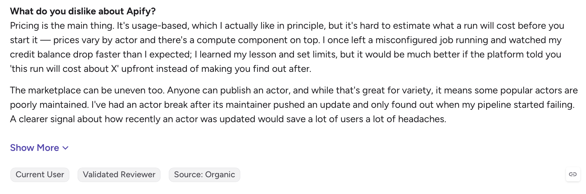 Apify actor review