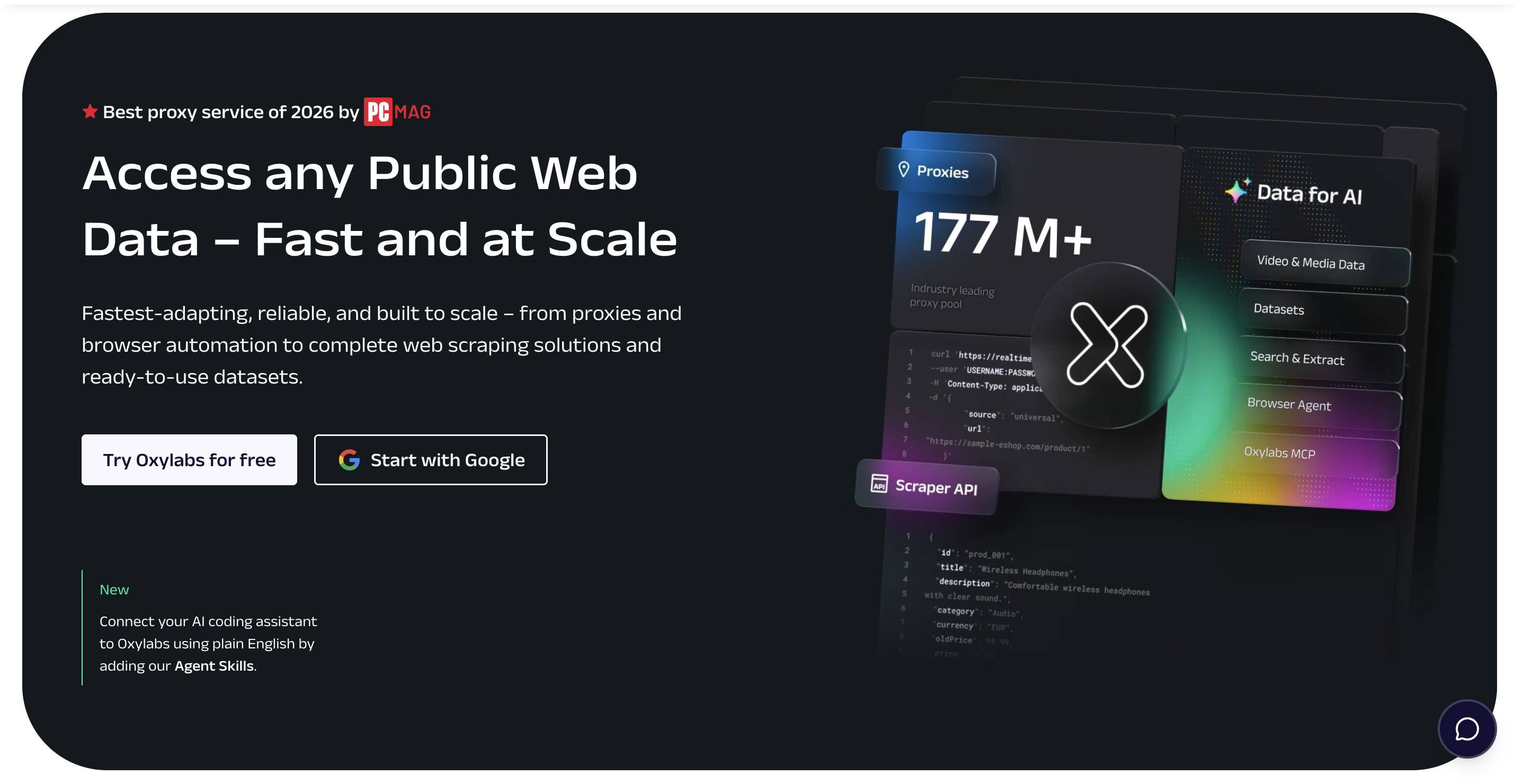 Oxylabs's homepage