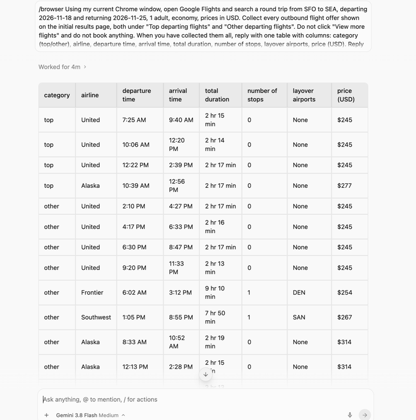 Antigravity flight table, run 2